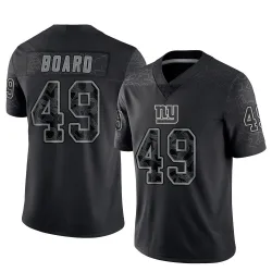 Youth Chris Board New York Giants No.49 Limited Reflective Jersey - Black