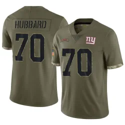 Youth Chris Hubbard New York Giants No.70 Limited 2022 Salute To Service Jersey - Olive