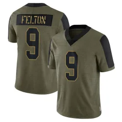 Youth Da'Quan Felton New York Giants No.9 Limited 2021 Salute To Service Jersey - Olive