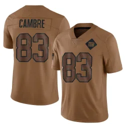Youth Dalen Cambre New York Giants No.83 Limited 2023 Salute To Service Jersey - Brown