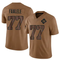 Youth Daniel Faalele New York Giants No.77 Limited 2023 Salute To Service Jersey - Brown
