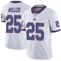 Youth Dante Miller New York Giants No.25 Limited Color Rush Jersey - White