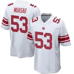 Youth Darius Muasau New York Giants No.53 Game Jersey - White
