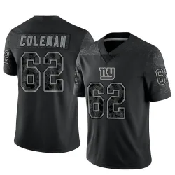Youth Davon Coleman New York Giants No.62 Limited Reflective Jersey - Black