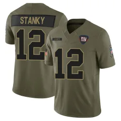Youth Eddie Stanky New York Giants No.12 Limited 2025 Salute to Service Jersey - Olive