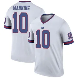 Youth Eli Manning New York Giants No.10 Legend Color Rush Jersey - White