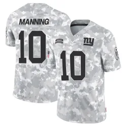 Youth Eli Manning New York Giants No.10 Limited 2024 Salute to Service Jersey - Arctic Camo