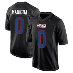 Youth Francis Mauigoa New York Giants No.0 Game Carbon Fashion Jersey - Black