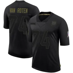 Youth Greg Van Roten New York Giants No.74 Limited 2020 Salute To Service Retired Jersey - Black