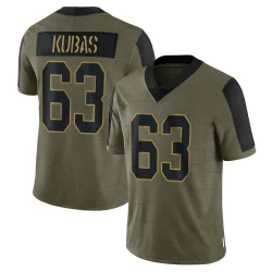 Youth Jake Kubas New York Giants No.63 Limited 2021 Salute To Service Jersey - Olive