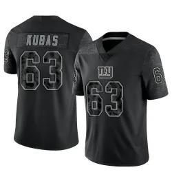 Youth Jake Kubas New York Giants No.63 Limited Reflective Jersey - Black