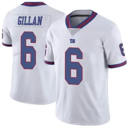 Youth Jamie Gillan New York Giants No.6 Limited Color Rush Jersey - White