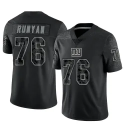 Youth Jon Runyan New York Giants No.76 Limited Reflective Jersey - Black