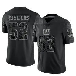 Youth Jonathan Casillas New York Giants No.52 Limited Reflective Jersey - Black