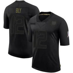 Youth Jordan Bly New York Giants No.12 Limited 2020 Salute To Service Retired Jersey - Black