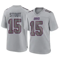 Youth Jordan Stout New York Giants No.15 Game Atmosphere Fashion Jersey - Gray