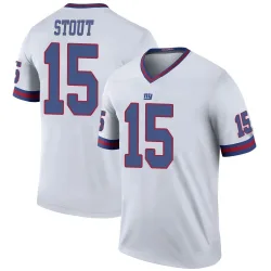Youth Jordan Stout New York Giants No.15 Legend Color Rush Jersey - White