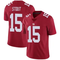Youth Jordan Stout New York Giants No.15 Limited Alternate Vapor Untouchable Jersey - Red