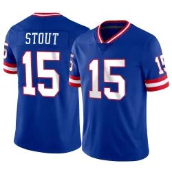Youth Jordan Stout New York Giants No.15 Limited Classic Vapor Jersey