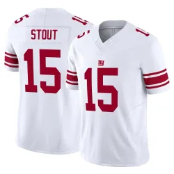 Youth Jordan Stout New York Giants No.15 Limited Vapor F.U.S.E. Jersey - White