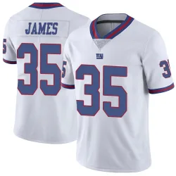Youth LaMareon James New York Giants No.35 Limited Color Rush Jersey - White
