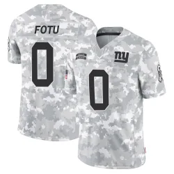 Youth Leki Fotu New York Giants No.0 Limited 2024 Salute to Service Jersey - Arctic Camo