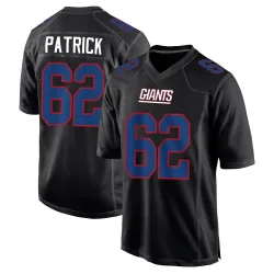 Youth Lucas Patrick New York Giants No.62 Game Carbon Fashion Jersey - Black