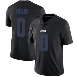 Youth Malachi Fields New York Giants No.0 Limited Jersey - Black Impact
