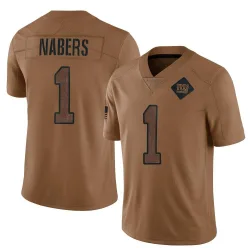 Youth Malik Nabers New York Giants No.1 Limited 2023 Salute To Service Jersey - Brown