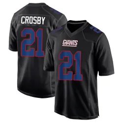 Youth Mason Crosby New York Giants No.21 Game Carbon Fashion Jersey - Black