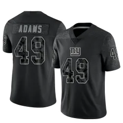 Youth Matthew Adams New York Giants No.49 Limited Reflective Jersey - Black