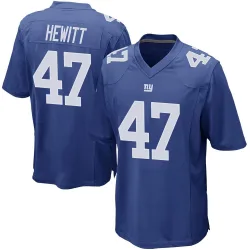 Youth Neville Hewitt New York Giants No.47 Game Team Color Jersey - Royal