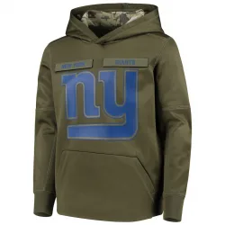 Youth New York Giants No. 2018 Salute to Service Pullover Performance Hoodie - Green