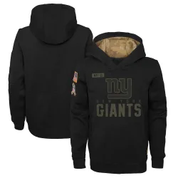 Youth New York Giants No. 2020 Salute to Service Pullover Performance Hoodie - Black