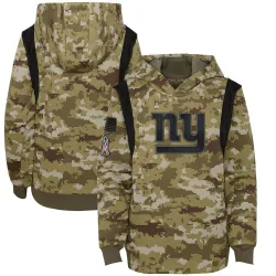 Youth New York Giants No. 2021 Salute to Service Therma Performance Pullover Hoodie - Olive
