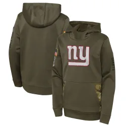 Youth New York Giants No. 2022 Salute to Service Performance Pullover Hoodie - Olive
