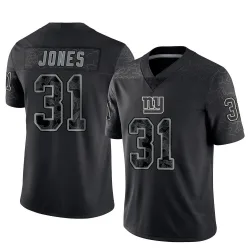 Youth Nic Jones New York Giants No.31 Limited Reflective Jersey - Black