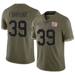 Youth O'Donnell Fortune New York Giants No.39 Limited 2022 Salute To Service Jersey - Olive