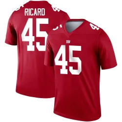 Youth Patrick Ricard New York Giants No.45 Legend Inverted Jersey - Red