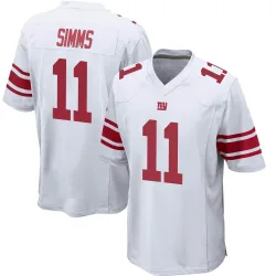 Youth Phil Simms New York Giants No.11 Game Jersey - White