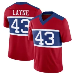 Youth Raheem Layne New York Giants No.43 Limited Century Alternate Vapor F.U.S.E. Jersey - Red