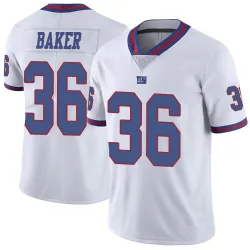 Youth Rushawn Baker New York Giants No.36 Limited Color Rush Jersey - White