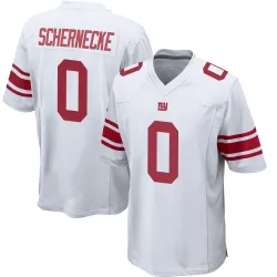 Youth Ryan Schernecke New York Giants No.0 Game Jersey - White