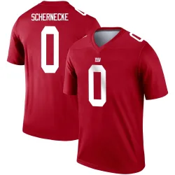 Youth Ryan Schernecke New York Giants No.0 Legend Inverted Jersey - Red