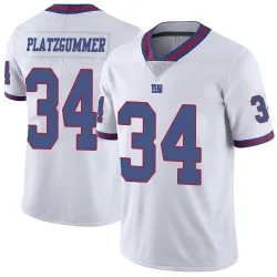 Youth Sandro Platzgummer New York Giants No.34 Limited Color Rush Jersey - White