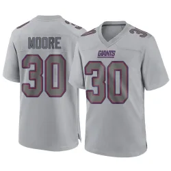 Youth TJ Moore New York Giants No.30 Game Atmosphere Fashion Jersey - Gray