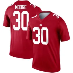 Youth TJ Moore New York Giants No.30 Legend Inverted Jersey - Red