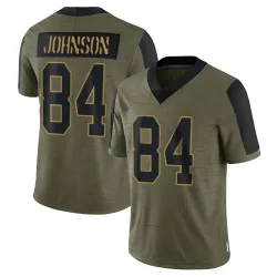 Youth Theo Johnson New York Giants No.84 Limited 2021 Salute To Service Jersey - Olive