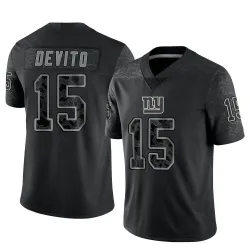 Youth Tommy DeVito New York Giants No.15 Limited Reflective Jersey - Black