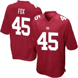 Youth Tomon Fox New York Giants No.45 Game Alternate Jersey - Red